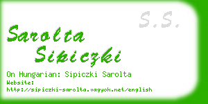 sarolta sipiczki business card
